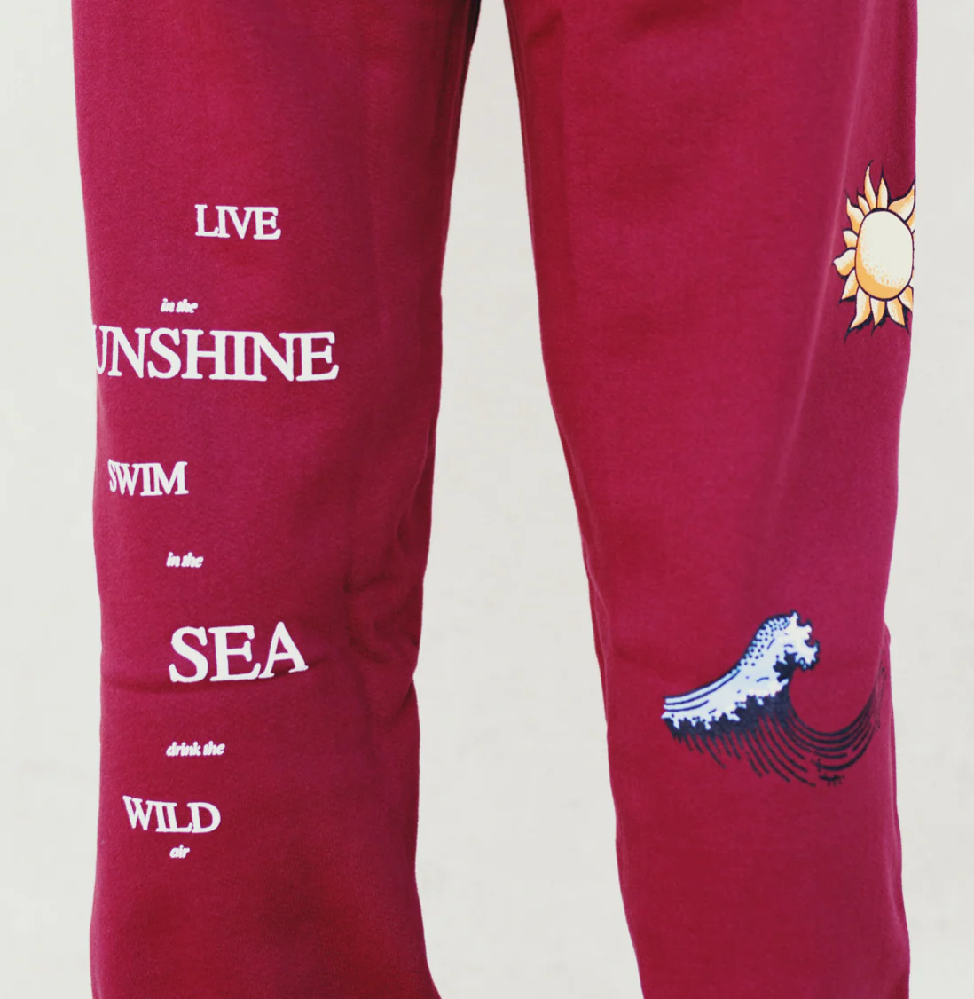 Live in the Sunshine Sweatpants - Burgundy - Image 3